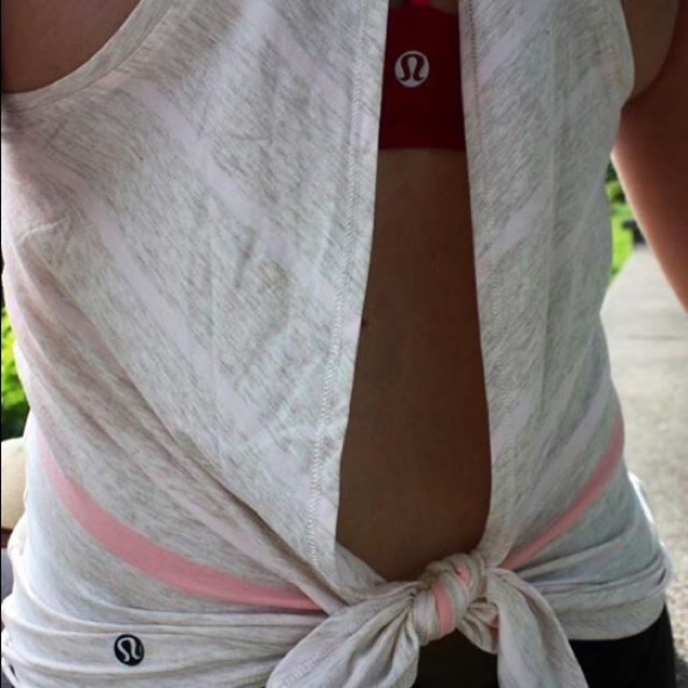 Lululemon all tied up tank pink stripe 6